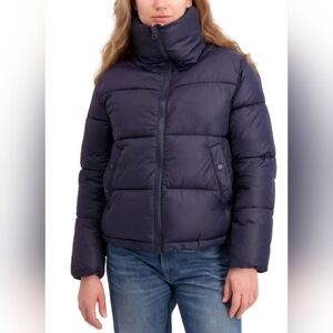 NEW! Hudson Navy Blue Short Puffer Jacket Size L